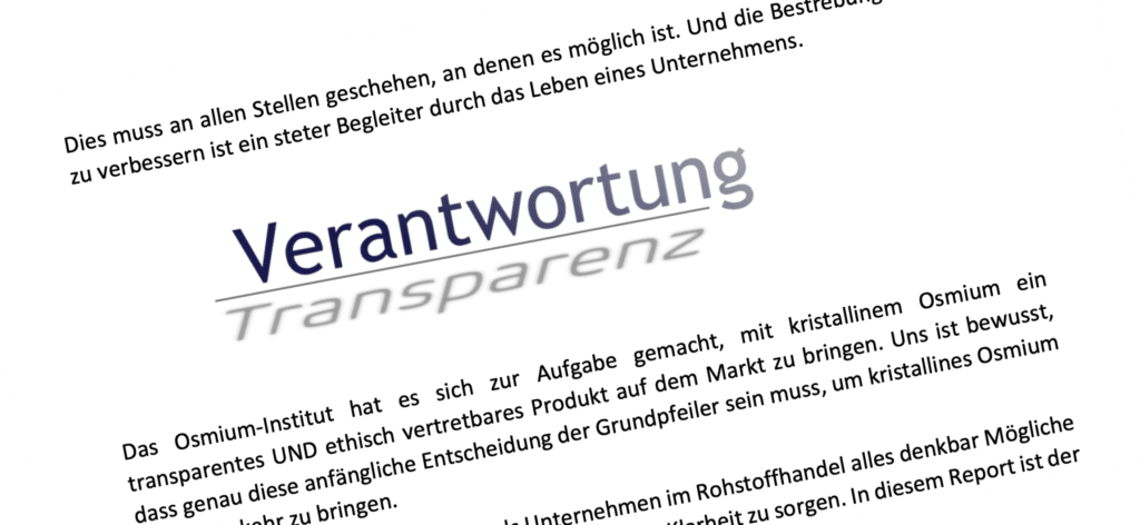 Ethischer Report Osmium Institut Alexa Glaser