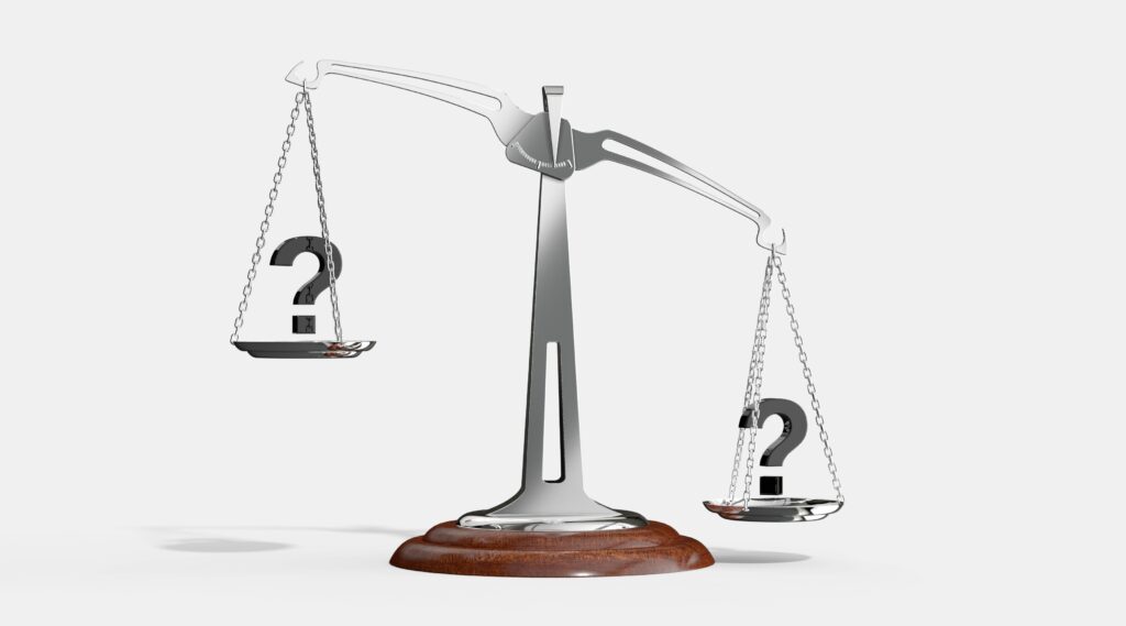 Waage die Balance und Gleichgewicht zeigt